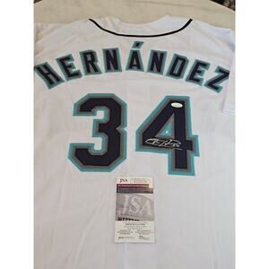 Felix Hernandez Autographed/Signed Jersey JSA COA Custom White Jersey King Felix